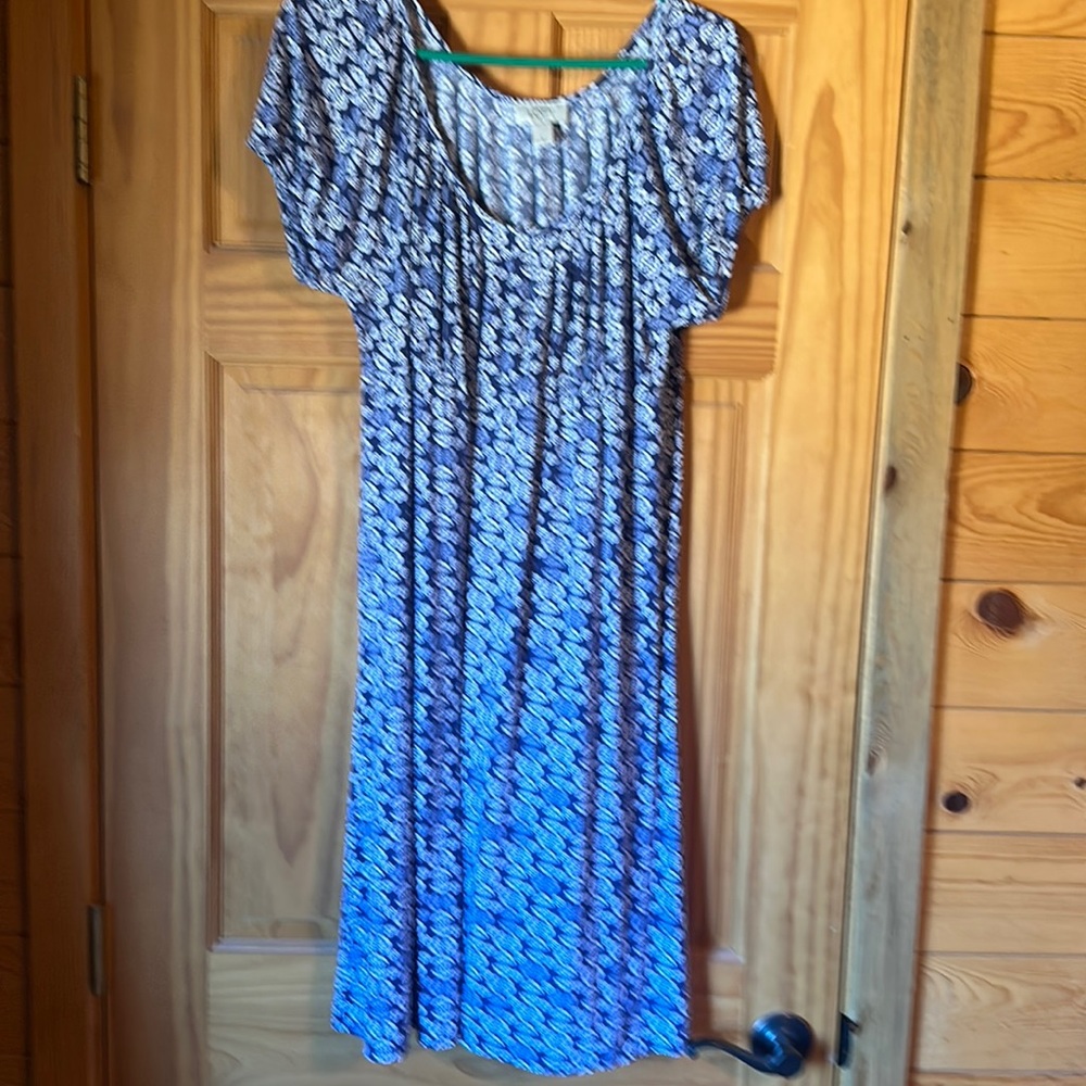 Ann Taylor Loft blue and white floral print dress